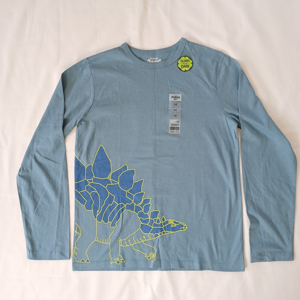 OshKosh B'gosh Blue Dinosaur Glow Long Sleeve Tee
